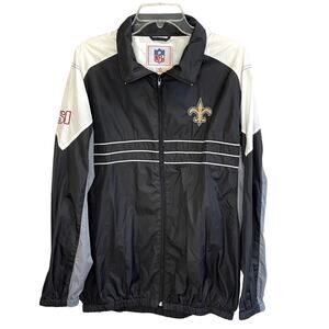 NFL New Orleans Saints Embroidered Logo Windbreaker Jacket Size Large